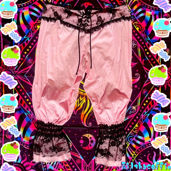 Vintage 90s y2k 2002 Lip Service Rosary Garden Pink Wicked Wench bloomers witch - Picture 4 of 5